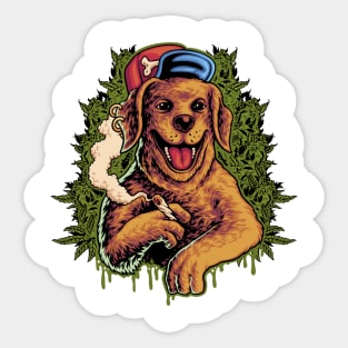 Dog Smoking Weed Sticker